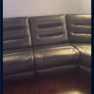 Black Leather Sectional Sofa sectional